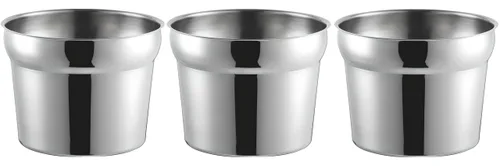 Miniatura 4 de OCS Parts Pro Series Juego de 3 Ollas de Inserción para Vegetales de 4 Cuartos 7.81" x 7.5" Olla de Acero Inoxidable para Salsas, Sopas, Estufa