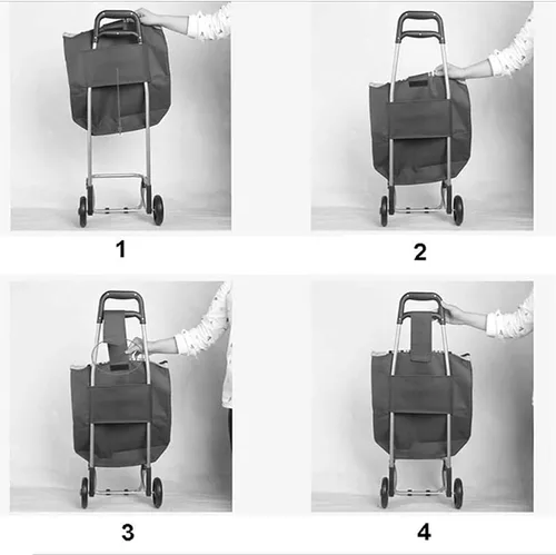Miniatura 6 de Bolsa de repuesto para carrito de compras, bolsa de repuesto impermeable con bolsillos laterales y bolsillo frontal, para marco de aleación