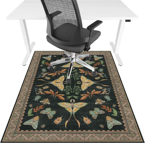 Miniatura 12 de Tapete para silla de oficina para suelo de madera dura y azulejos, 36 x 48 pulgadas, tapete resistente para silla de escritorio para suelos duros