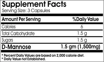 Miniatura 2 de D-manosa 1500mg ~ 90 cápsulas - Sin aditivos ~ Naturetition Supplements