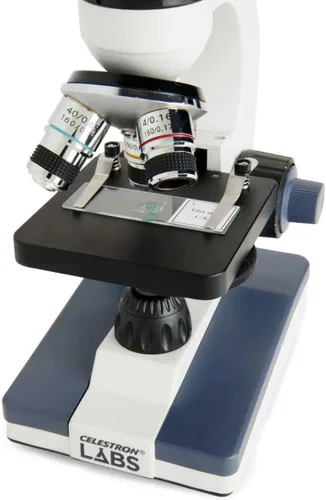 Miniatura 5 de Celestron Celestron Labs - Microscopio compuesto de cabeza monocular - Aumento de 40-1000x - Etapa mecánica ajustable - Incluye 2 oculares y 10