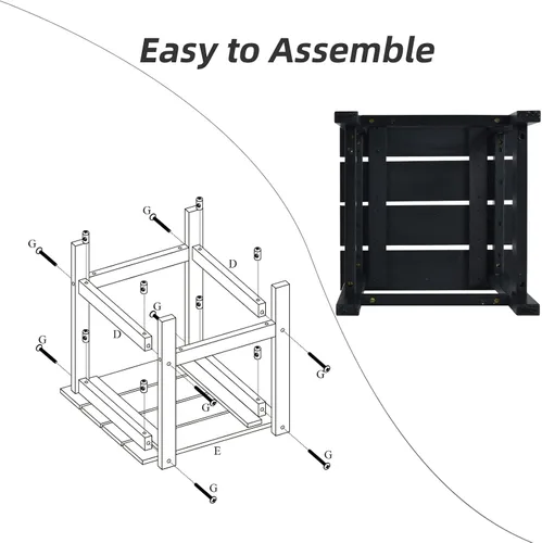 Miniatura 6 de Tangkula Mesa auxiliar cuadrada para exteriores, mesa Adirondack, mesas auxiliares para silla para interiores y exteriores, resistente a
