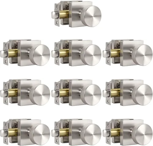 Miniatura 13 de Knobonly Paquete de 6 pomos de puerta negros para dormitorio y baño, pomos de puerta de privacidad interiores con cerradura, pomos de puerta