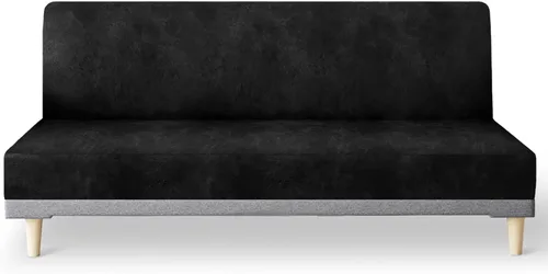 Miniatura 44 de molasofa - Funda elástica para futón de aspecto de cuero, cubierta para sofá sin brazos, protector de muebles con parte inferior elástica, funda