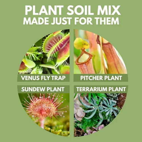 Miniatura 3 de Organic Earth Mezcla de suelo para plantas carnívoras de 1 cuarto de galón – Alimento vegetal Turba Musgo y Perlita para plantas carnívoras – Suelo