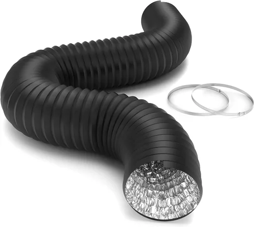 Miniatura 18 de iPower Manguera de ventilación flexible de conducto de aluminio de 3 pulgadas y 8 pies con protección de 4 capas para secadora para calefacción