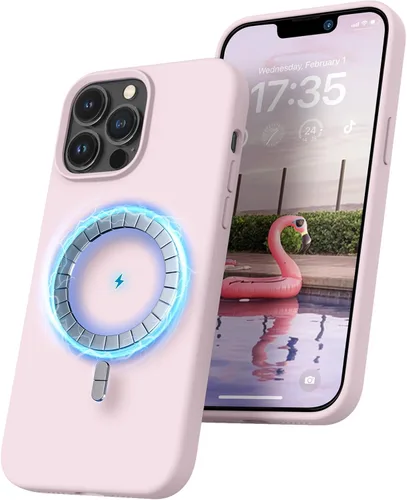 Miniatura 11 de RIZUS - Funda de silicona magnética para iPhone 13 Pro Max [compatible con MagSafe], funda delgada con forro de microfibra antiarañazos, a prueba