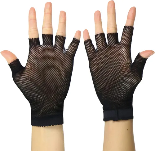 Miniatura 4 de ToBeInStyle Guantes de red sin dedos para mujer, diseño gótico de Halloween, 80 pies