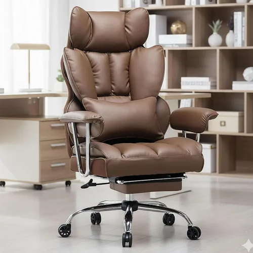 Miniatura 23 de Efomao Silla de oficina ejecutiva, silla de computadora acolchada suave con reposapiés, sillas de escritorio de tela para oficina en casa, sillas