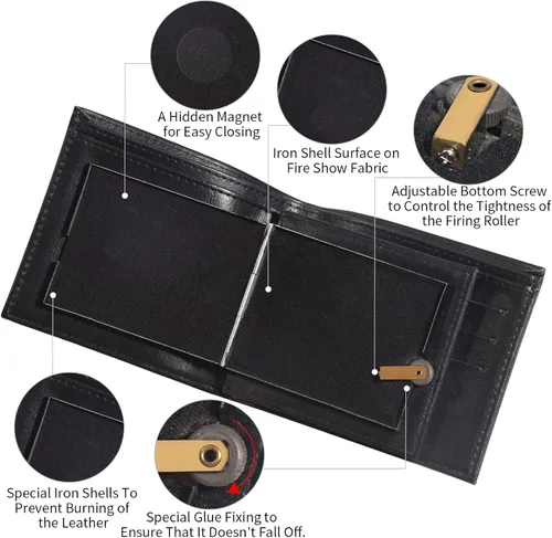 Miniatura 3 de MeYuxg Billetera mágica premium, con protección RFID, cartera compacta de piel sintética negra para amantes del espectáculo mágico de magos