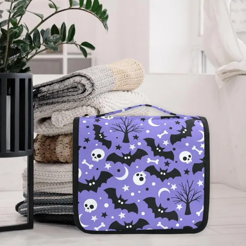 Miniatura 3 de MNSRUU Hanging Toiletry Bag Bats Satellites Skulls and Trees Travel Makeup bag for Toiletries Portable Travel Toiletry Organizer Cosmetic Bags with