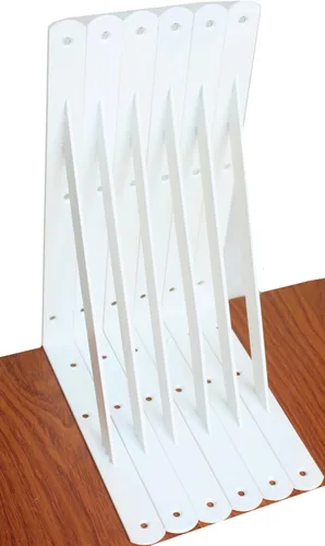 Miniatura 21 de Paquete de 16 soportes de estante resistentes negros de 20 pulgadas de largo x 12 pulgadas de alto con tornillos, soportes de estante de metal