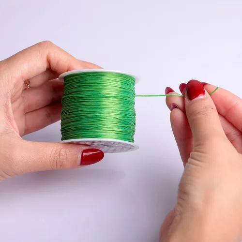 Miniatura 4 de Collar de cuentas transparentes de 0.020 in, color verde, elástico, para hacer pulseras y joyas
