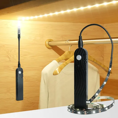 Sensky Tira de Luces LED con Sensor de Movimiento Recargable Tira de Luz Activada por Movimiento Regulable Iluminación de Tira para Gabinete para
