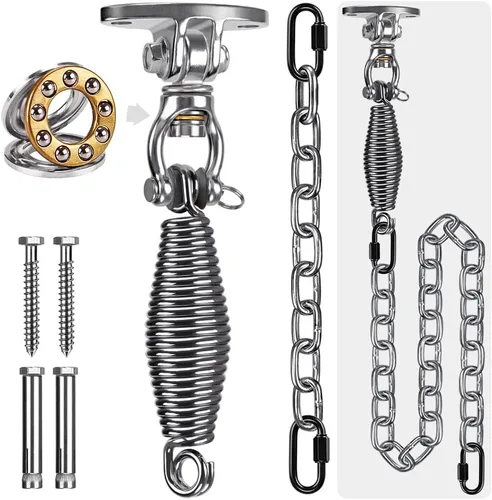 Miniatura 8 de SELEWARE Silent Swing Hanger - Gancho giratorio de alta resistencia, accesorios de montaje para porche, columpio, hamaca, silla, bolsa pesada, C
