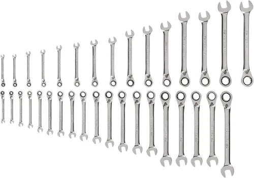 Miniatura 7 de TEKTON WRC94303 Juego de llaves combinadas de trinquete reversible de 12 puntos con organizadores modulares, 19 piezas (6-24 mm)