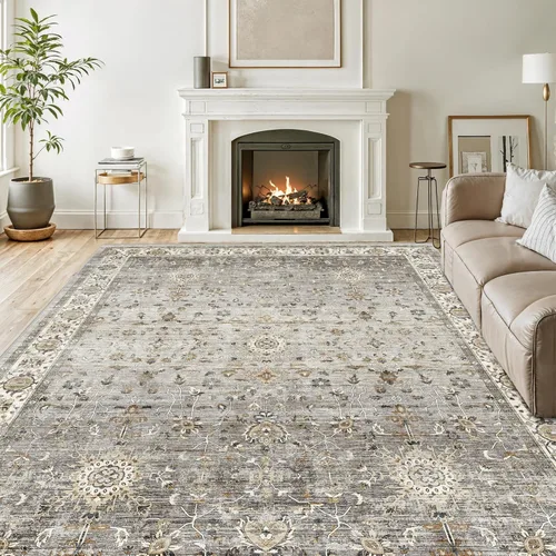 Miniatura 61 de Alfombra de pasillo lavable de 2 x 6 pies - Alfombras de cocina con respaldo antideslizante vintage suave estilo granja, alfombra de entrada
