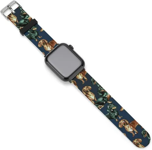 Miniatura 33 de Correa de reloj de silicona suave compatible con Apple Watch para hombres/unisex/jóvenes compatible con Iwatch Series 5/4/3/2/1, Happy Camper