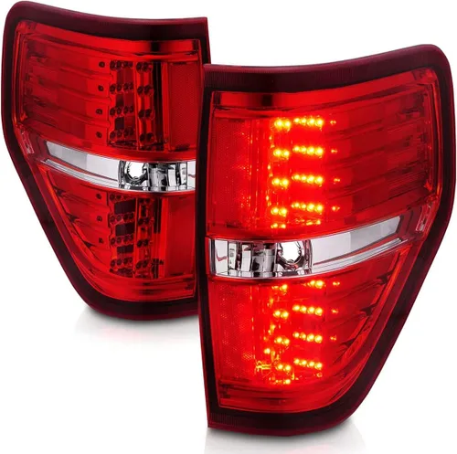 Miniatura 8 de AmeriLite - Juego de luces LED de repuesto para luces traseras y de freno, color negro, para Ford F-150 09-14, lado del pasajero y del conductor