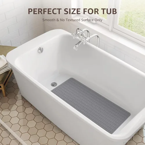 Miniatura 5 de OTHWAY Alfombra de Bañera Antideslizante, Alfombra de Baño de Goma Extra Larga para Bañera, Lavable a Máquina, Tapete Antideslizante para Ducha