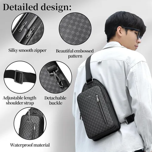 Miniatura 5 de FSD. WG - Mochila bandolera para hombre, bolsa de pecho, bolsa de hombro, bolsa de senderismo de viaje para hombres con resistente al agua