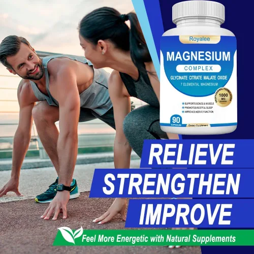 Miniatura 3 de Suplemento complejo de magnesio – 1000 mg con 7 formas de magnesio incluyendo glicinato, citrato, malato, taurato y orrotato – Apoya la relajación