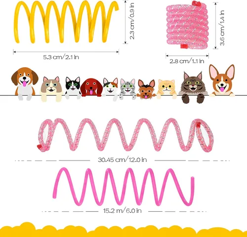 Miniatura 2 de Sumind 30 unidades de juguetes de resorte para gatos, resortes en espiral para interiores, interactivos para gatos, juguetes para mascotas, espiral