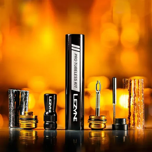 Miniatura 5 de LEZYNE Kit Pro Tubeless Sistema portátil de reparación de neumáticos de bicicleta todo en uno con cuerpo de aluminio, tapones para neumáticos