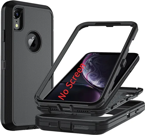 Miniatura 51 de Funda para iPhone X/i Phone Xs, 3 capas duradera funda de teléfono resistente protección para teléfono, a prueba de golpes a prueba de caídas a Negro