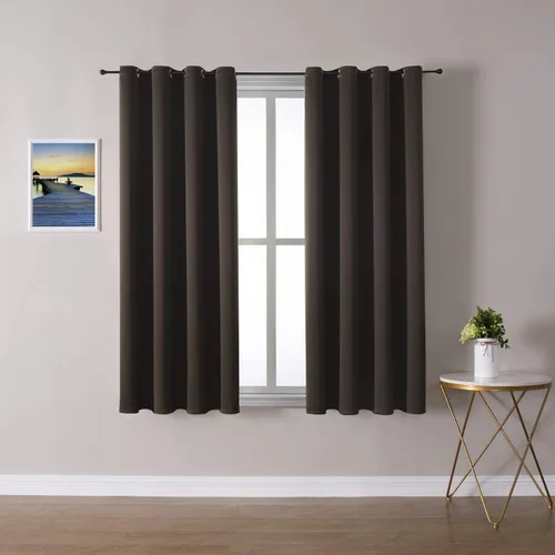 Miniatura 73 de ChrisDowa - Cortinas de cenefa pequeñas para cocina, cortinas cortas con ojales y aislamiento térmico para oscurecer la sala y habitación