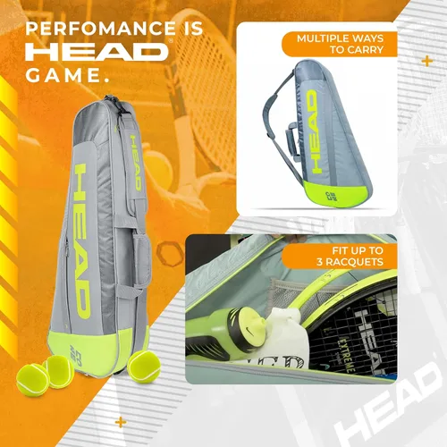 Miniatura 4 de Head Core 3R Pro, bolsa para raquetas de tenis Gris/Amarillo