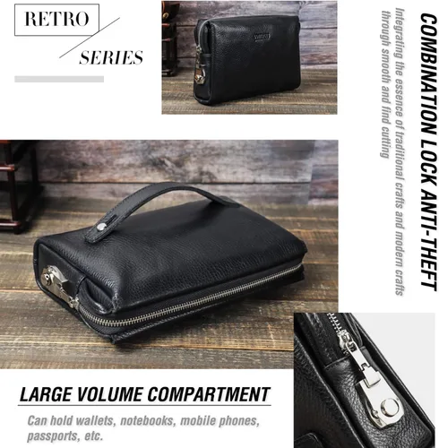 Miniatura 34 de Funda de piel de grano superior para hombre y mujer, múltiples bolsillos/ranuras, RFID de gran capacidad para tarjetas, cheques, dinero, pasaporte