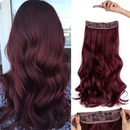 Miniatura 11 de Extensiones de cabello invisibles con halo mejorado con 3 piezas de diadema ajustable, largo, ondulado, extensiones de cabello rubio decolorado