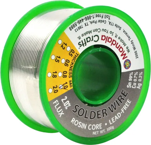 Miniatura 11 de Mandala Crafts Sn99 Ag0.3 Cu0.7 0.6mm 0.8mm 1mm 1.5mm. Cable de soldadura sin plomo con núcleo de colofonia flux