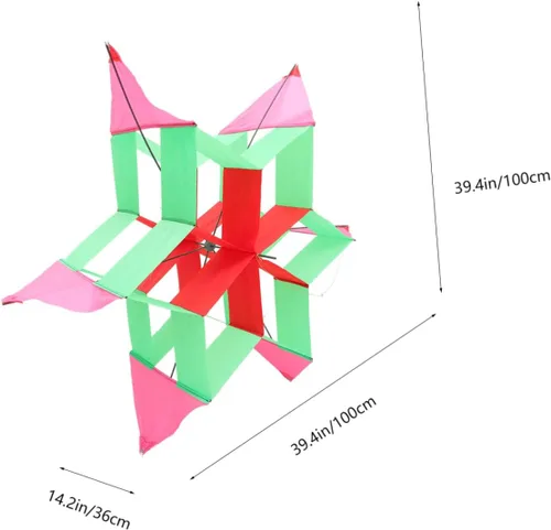 Miniatura 2 de Homoyoyo Diversión al aire libre deportes hexágono cometa flor juguete cometa para niños y niñas adultos tela segura fibra de vidrio construcción al