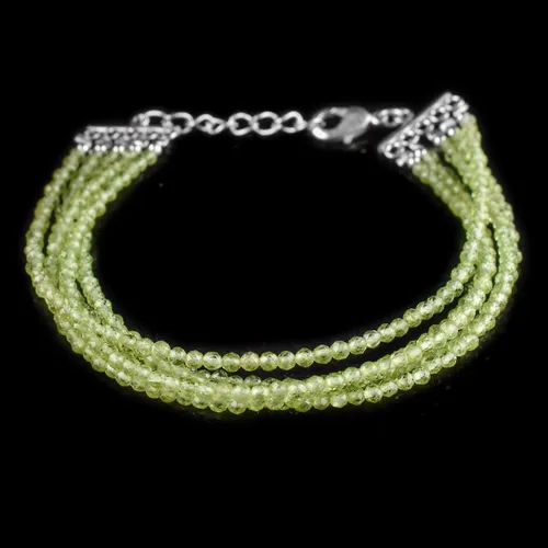 Miniatura 2 de Pulsera de piedras preciosas naturales, cuentas microfacetadas de 5 hebras, piedra energética, cristales curativos, chapado en plata, ajustable