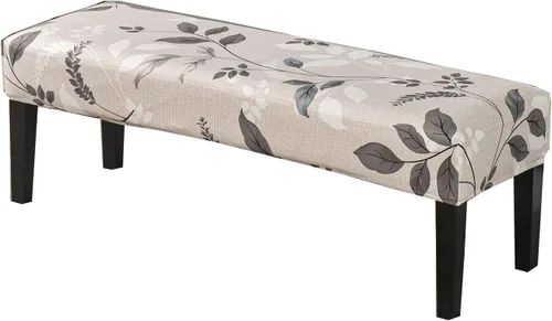 Miniatura 11 de CRFATOP Funda de cojín rectangular estampada para banco de comedor, elástica, extraíble y lavable, protector de banco tapizado para comedor, sala