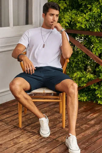 Miniatura 7 de JMIERR - Pantalones cortos informales para hombre, pantalones cortos de golf, pantalones chinos con cordón, de tela de sarga elástica, para verano