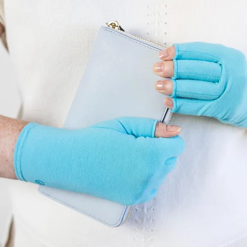 Miniatura 4 de GRACE & ABLE Guantes de compresión para artritis - Dedo abierto, mezcla de algodón, soporte de mano ligero y transpirable