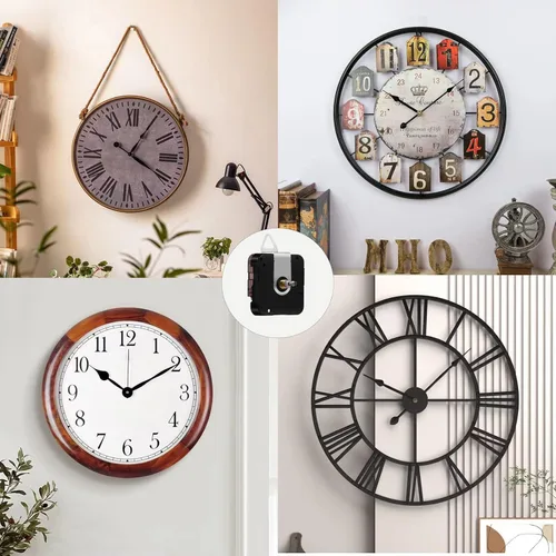 Miniatura 5 de Reloj de pared grande 12888 de repuesto de movimiento, piezas de reloj de alto par de torsión con eje I, mecanismo de reloj de cuarzo funciona