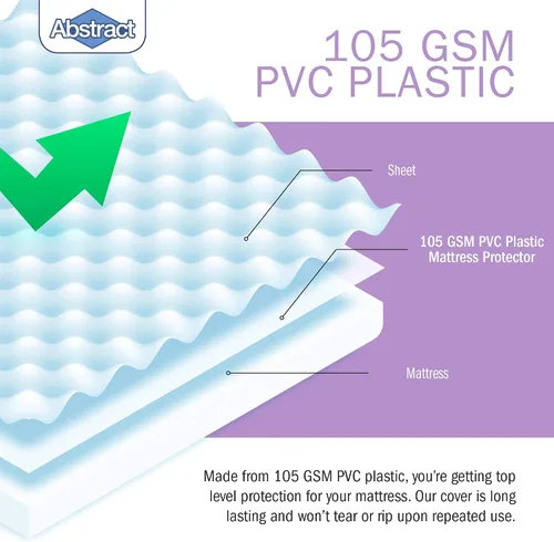 Miniatura 3 de Abstract Protector de colchón de vinilo con cierre de cremallera, lo mejor para proteger tu cama de derrames, accidentes y daños, plástico 100%