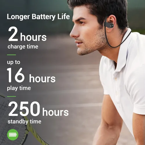 Miniatura 4 de Auriculares Bluetooth, Bluetooth 5.3 IPX7, impermeables, inalámbricos, deportivos, para gimnasio, 16 horas de reproducción, auriculares para correr