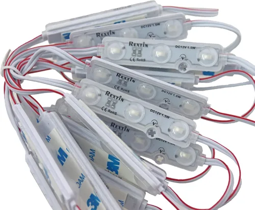 Miniatura 2 de 200pcs 3 LED Módulo Super Brillante Amarillo 5630 5730 SMD Luz Decorativa Impermeable para Letreros de Carta Publicidad Señales con Cinta Adhesiva