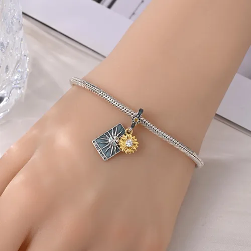 Miniatura 39 de KUNSIR Los abalorios se adaptan a pulseras Pandora para mujer, plata de ley 925, cuentas colgantes de joyería para niñas, dijes de feliz cumpleaños