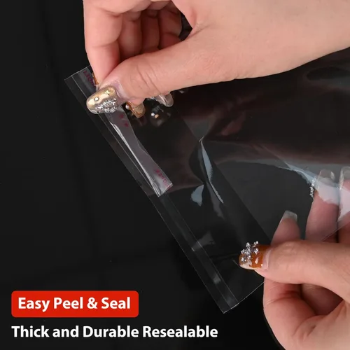 Miniatura 3 de Egofine Bolsas de celofán autosellables, 100 bolsas transparentes resellables para tapetes de fotos de 8.5 x 11 pulgadas