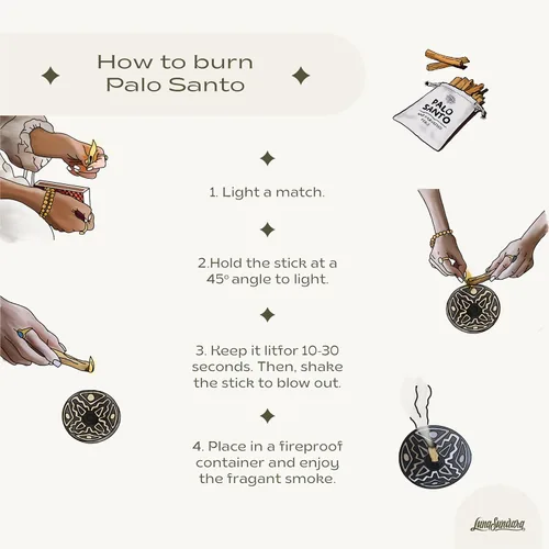 Miniatura 4 de Luna Sundara Auténtico soporte para palitos de Palo Santo de cerámica de Perú y soporte para incienso, incluye 5 palitos de Palo Santo hechos a mano