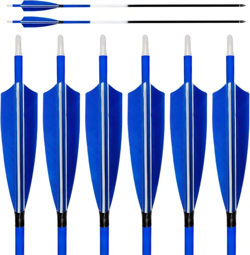 Miniatura 3 de 31Inch Carbon Arrows, Targeting Practice Hunting Arrow, Turkey Feather Fletching Arrow, with Removable Tips and nocks for Recurve & Compound Bow
