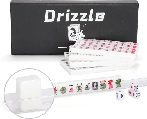 Miniatura 12 de drizzle Juego de Mahjong Mini de Viaje Rosa de 20mm con Instrucciones - 146 Azulejos Portátiles - para Principiantes con 4 Piezas de Estantes 2
