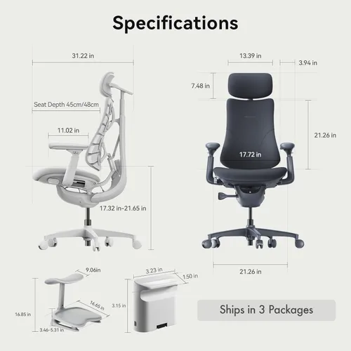 Miniatura 2 de LiberNovo Silla de oficina ergonómica dinámica con reposapiés StepSync, silla de escritorio con soporte lumbar adaptativo, reclinación de 160°