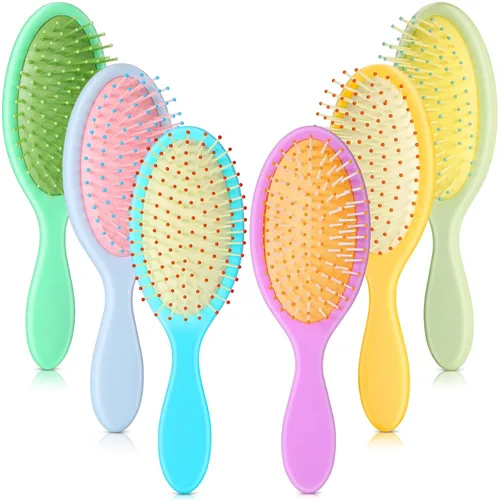 Miniatura 7 de Nuenen 6 piezas de cepillo desenredante húmedo para cabello seco, cepillo desenredante con cerdas suaves para mujeres, hombres, niñas y niños (negro)